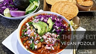 Vegan Pozole Rojo With Jackfruit Meat  SaharBelle Ep25 [upl. by Gathard]