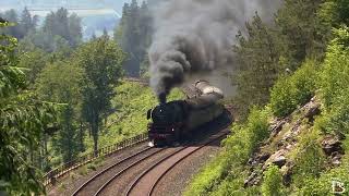 Dampflok 01 118 im Schnellzugtempo und 01 180 zurück auf der Schiefen Ebene [upl. by Amling]