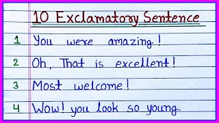 Exclamatory Sentence 10 Examples  exclamatory sentences  10 exclamatory sentences examples [upl. by Roselba]