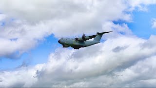 Airbus A400M Atlas RAF Up Close Approach and Landing [upl. by Mundy]