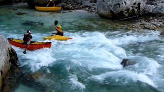 Whitewater canoeing at the Soca in Slovenia [upl. by Eux]