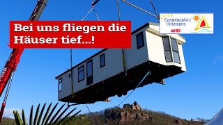 Spektakuläre MobilheimAnlieferung auf dem Campingplatz Hetzingen [upl. by Alvina]