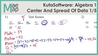 KutaSoftware Algebra 1 Center And Spread Of Data Part 1 [upl. by Noj]