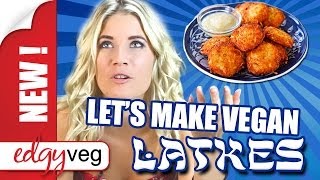 Vegan Recipe Latkes Recipe for Hannukkah לביבות תפוחי אדמה  Edgy Veg [upl. by Beekman]