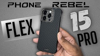 Apple iPhone 15 Pro Phone Rebel FLEX Case  Aramid Fiber with Aluminum [upl. by Ahsilam]