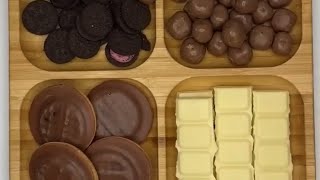 ASMR CHOCOLATES AND OREO  MILKA asmr food chocolate sweetplatter candy [upl. by Gnemgnok]