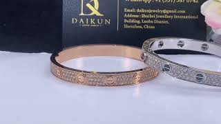 Daikun Jewelry Cartier Love Bracelet In 18K Rose Gold And Pave Diamonds N6036917 – Width 67 Mm [upl. by Dinnage983]