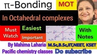 Pi Bonding in Octahedral complexesPi donor Acceptor ligands kset chemistry notes neet [upl. by Maureen]