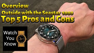 Tissot Seastar 1000  TOP 5 pros and cons overview and outside video too [upl. by Aderfla]