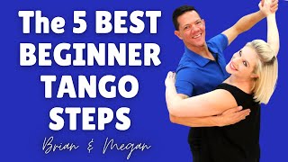 The 5 Best Tango Steps for Beginners Ballroom Dance Basics [upl. by Royo]