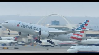 American Airlines Boeing 777200ER N773AN takeoff from LAX [upl. by Shaylynn]