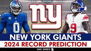 New York Giants Record Prediction For 2024 NFL Season [upl. by Hailed742]