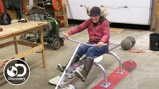 Building a Homemade 3Ski Sled  Alaska The Last Frontier [upl. by Noremac]