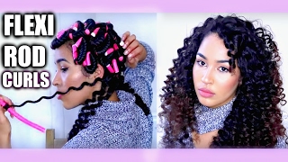 Heatless Curly Hair Tutorial  FLEXI RODS BENDY ROLLERS on natural hair  Heatless Curls [upl. by Ahsaya]