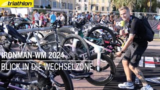 Blick in die Wechselzone Welche Räder fahren die Agegrouperinnen in Nizza  IronmanWM Nizza 2024 [upl. by Malinowski]