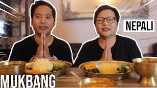 Makai ko Chyakhla Bhat Mukbang  Chicken Soup  Badel ko Masu  Nepali Mukbang [upl. by Chrissa]