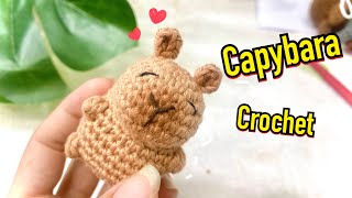 Crochet Amigurumi Capybara Keychain  ถักคาปิบาร่า [upl. by Constantia]