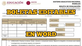 BOLETAS EDITABLES PARA LLENAR  PRIMARIA [upl. by Akanke]