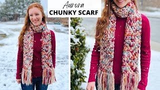 Chunky Crochet Scarf Pattern For Beginners 2 Hour Crochet Scarf [upl. by Soinski]