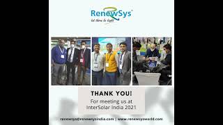 Thank you for meeting RenewSys at InterSolar India [upl. by Mcclees]