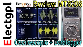 Multimetro Mustool MT8208 HD  Osciloscopio  Datalogger  Review Banggood [upl. by Columbyne]