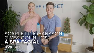 Scarlett Johansson Gives Colin Jost a Spa Facial Sort Of  The Outset [upl. by Nahtannhoj]