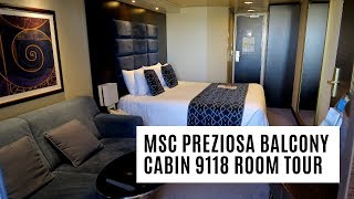 MSC Preziosa Balcony Cabin 9118 Room Tour [upl. by Berns925]