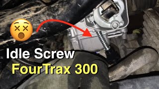 How to adjust Idle Screw that does nothing LeftyLoosey amp Check Throttle Honda FourTrax 300 Carb [upl. by Glanville]