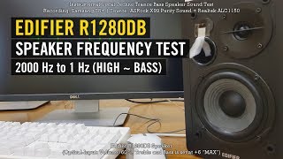 Gene Edifier R1280DB Speaker Bass Frequency Sound Test [upl. by Leitman]