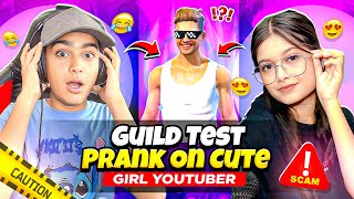 Guild Test Prank On Cute Girl Youtuber 🤯❤️  Funniest Match Must Watch 🤣  Free Fire Max [upl. by Am]