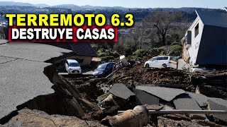 ¡Destruido en segundos Casas colapsan por fuerte terremoto de 63 Mira las Imágenes Impactantes [upl. by Anirtac]