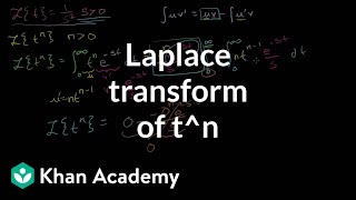 Laplace transform of tn Ltn  Laplace transform  Differential Equations  Khan Academy [upl. by Ayana383]