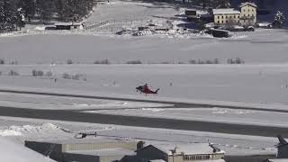 AGUSTA WESTLAND AW 109 SP quotDA VINCIquot REGA LANDING IN SAMEDAN  ST MORITZ [upl. by Annitsirhc877]