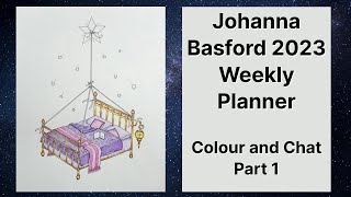 Adult Colouring Tutorial Bed from Johanna Basford 2023 Weekly planner part 1 [upl. by Annaeiluj251]