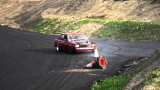 Toyota KE70 Corolla Crash at DriftlandUK [upl. by Berenice939]