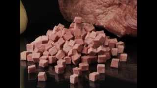 FOODLOGISTIK  cooked beef meat dicing 10x10x10 mm cubes [upl. by Singleton]