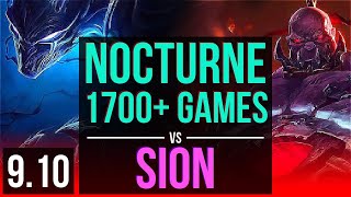 NOCTURNE vs SION TOP  1700 games 2 early solo kills  EUW Challenger  v910 [upl. by Yelich]