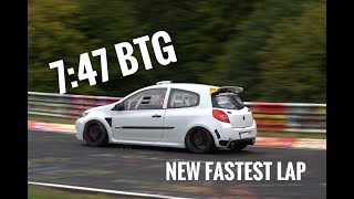 747 BTG Renault Clio 200 RS I fastest lap I Louis Walter under8  Nordschleife 03102019 [upl. by Eadahc341]