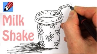 How to draw a Milk Shake Cup Real Easy [upl. by Aiepoissac437]