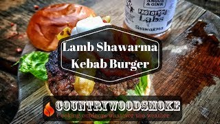 Lamb Shawarma Kebab Burger cooked on BBQ plancha [upl. by Nosduj]