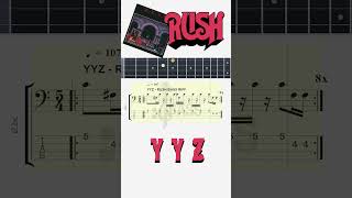 How to play YYZ intro By Rush  ChamisBass chamisbass basstabs shorts yyz rush geddylee [upl. by Lanta284]