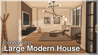 Bloxburg  Large Modern House Speedbuild interior  full tour [upl. by Bozuwa]