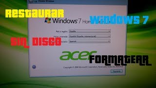 Restaurar Windows 7 Estado de Fabrica Formatear sin disco [upl. by Millburn]