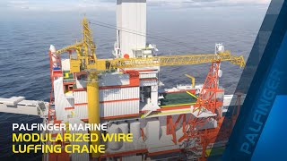 PALFINGER MARINE  New Modularized Wire Luffing Crane [upl. by Yngiram]