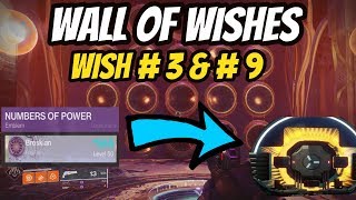 Wall of Wishes Last Wish Raid Wishes 3 And 9  Numbers Of Power Emblem amp Failsafe Body  Destiny 2 [upl. by Sholom492]