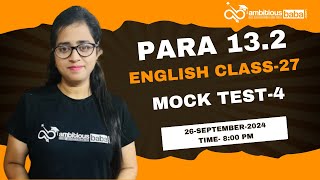 Para 132 Exam 2024  Mock test4  Class 27  English  Gazala Maam [upl. by Odell113]