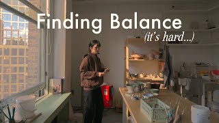 Finding WorkLife Balance as an Artist 🍐 nyc studio VLOG [upl. by Attalie]