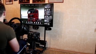 Euro truck simulator 2trustmaster t500homemade cocpit [upl. by Eisus]