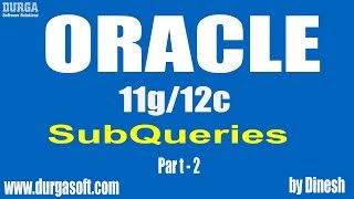 Oracle  SubQueries Part  2 by Dinesh [upl. by Anelak]