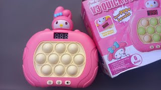 MY MELODY QUICK PUSH POP IT GAME MACHINE UNBOXING AND REVIEW 2024  SATISFYING ELECTRIC GAME [upl. by Teerprah]